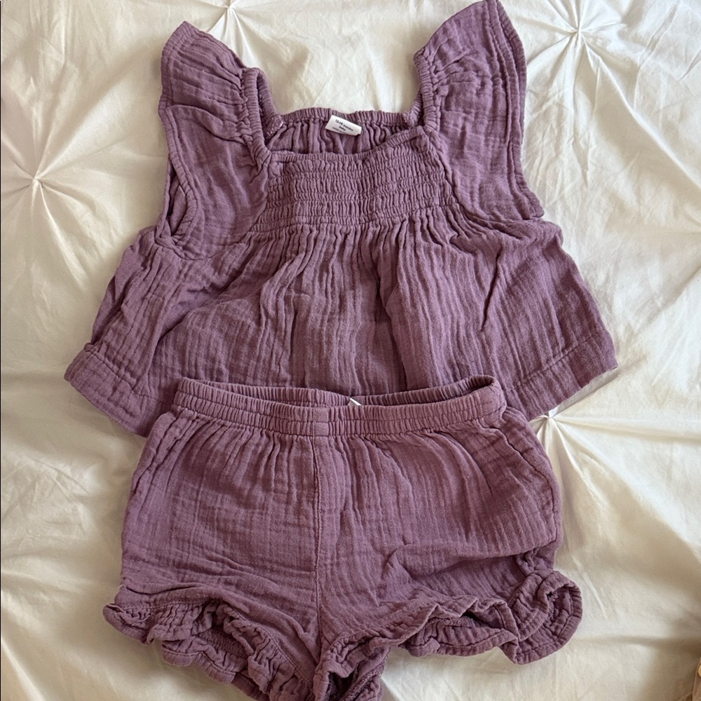 Old navy Purple Ruffled Top and Shorts Set